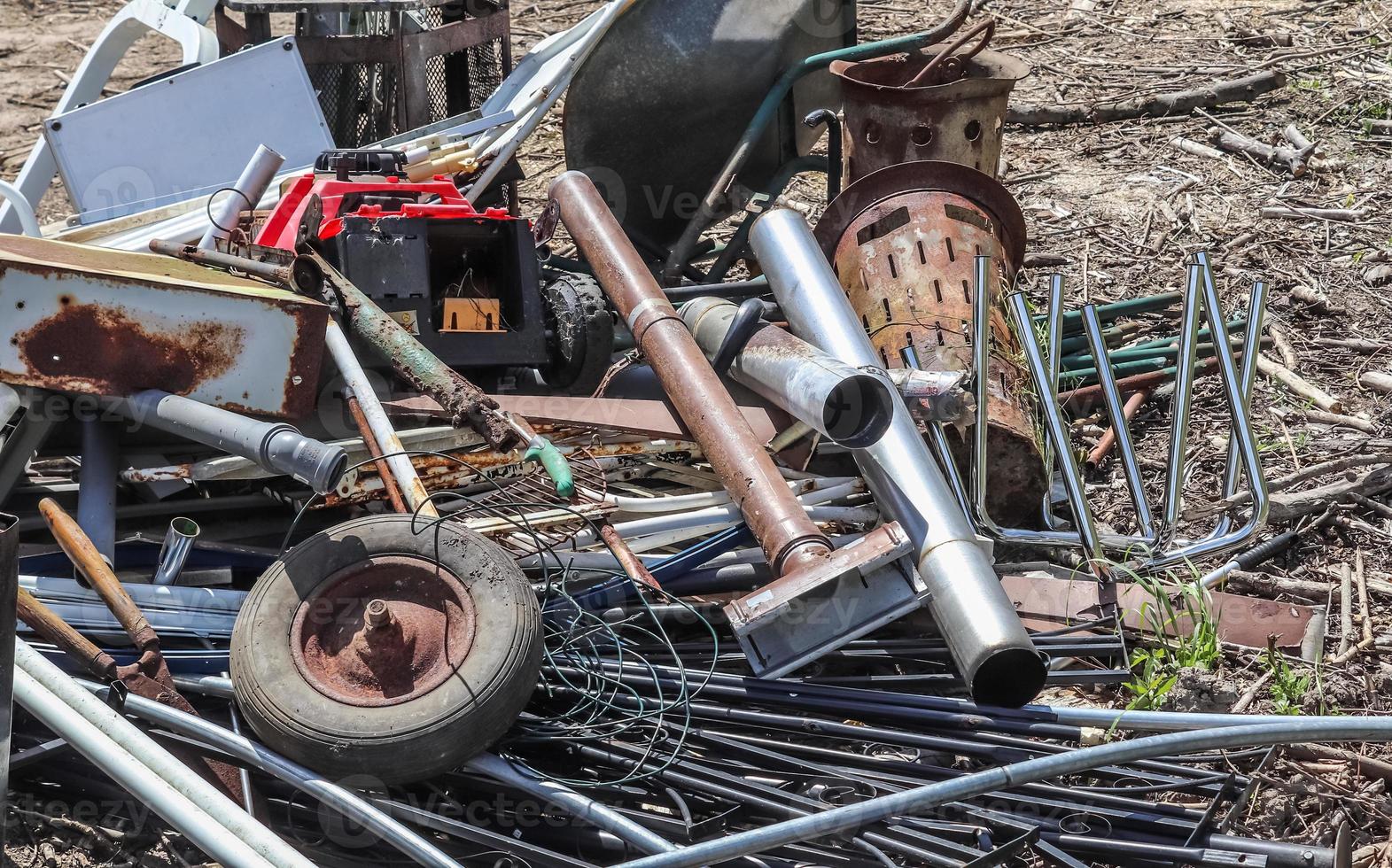 Environmental pollution found at a street where someone dumped its rubbish photo