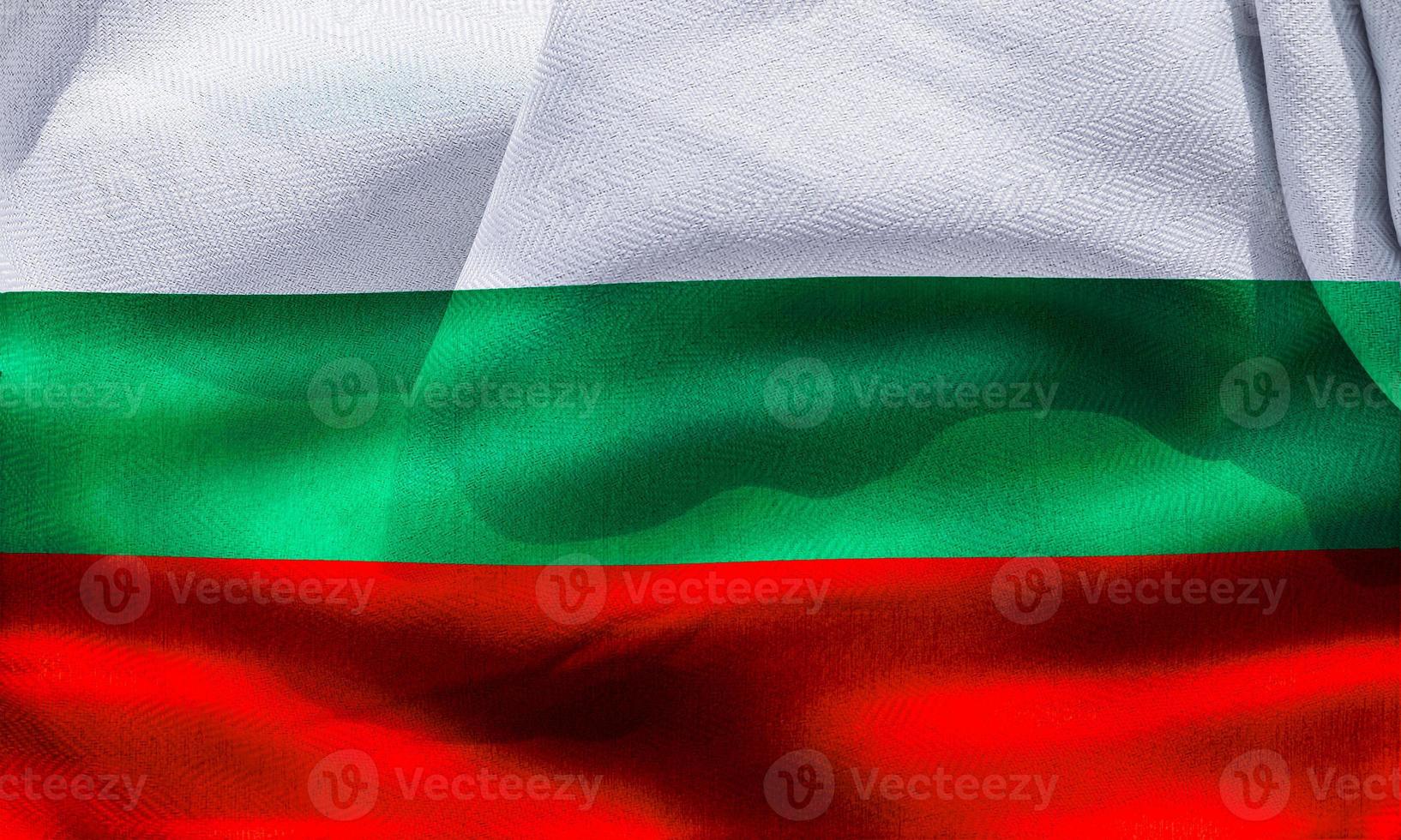 bandera de bulgaria - bandera de tela ondeante realista foto