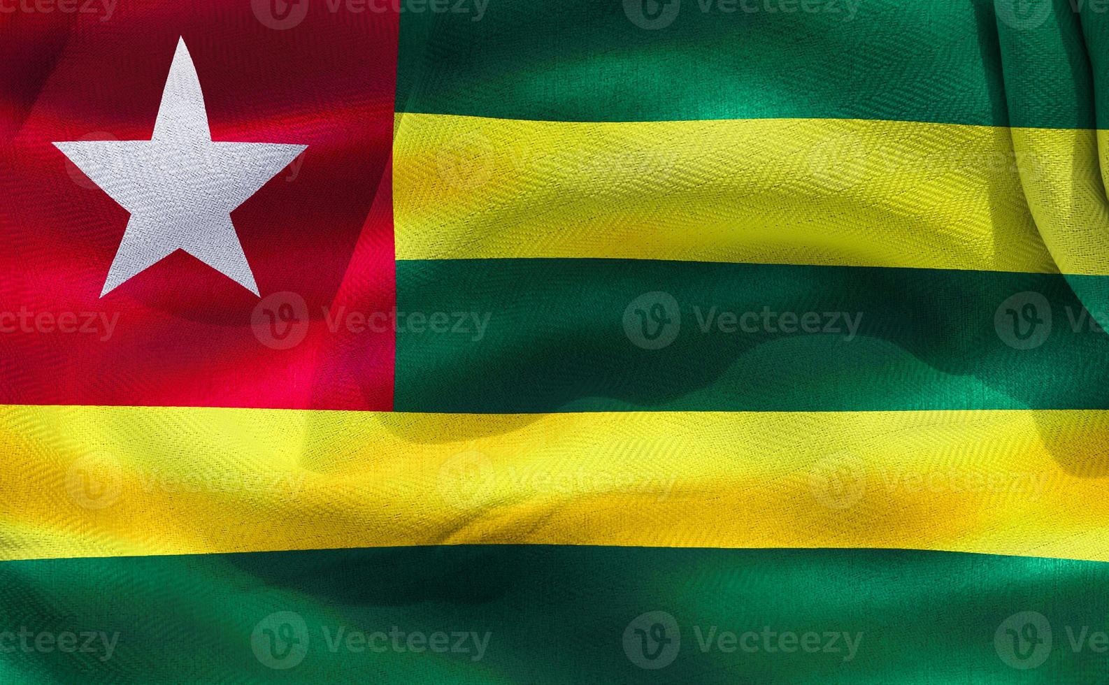 3D-Illustration of a Togo flag - realistic waving fabric flag photo