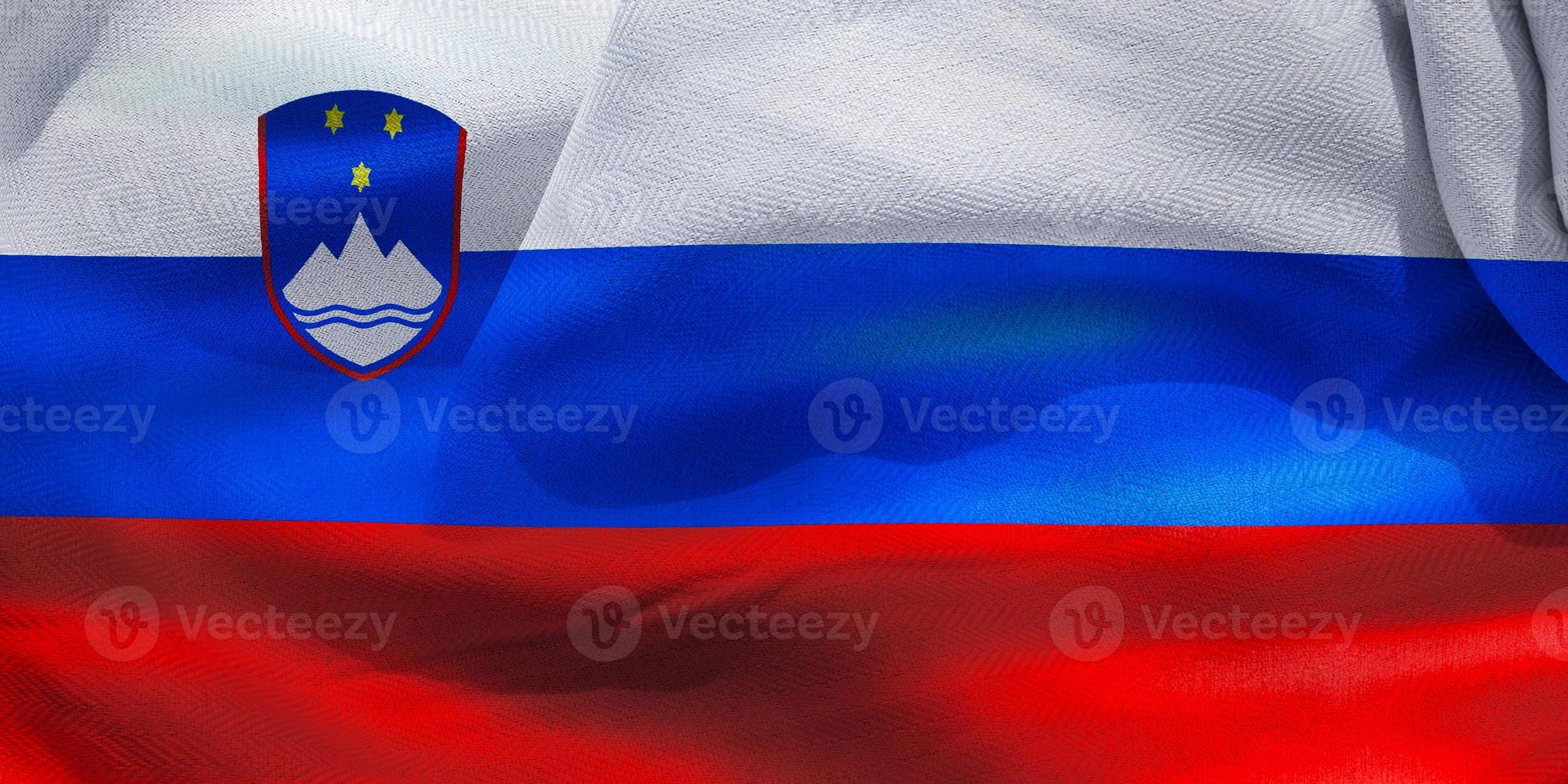 3D-Illustration of a Slovenia flag - realistic waving fabric flag photo