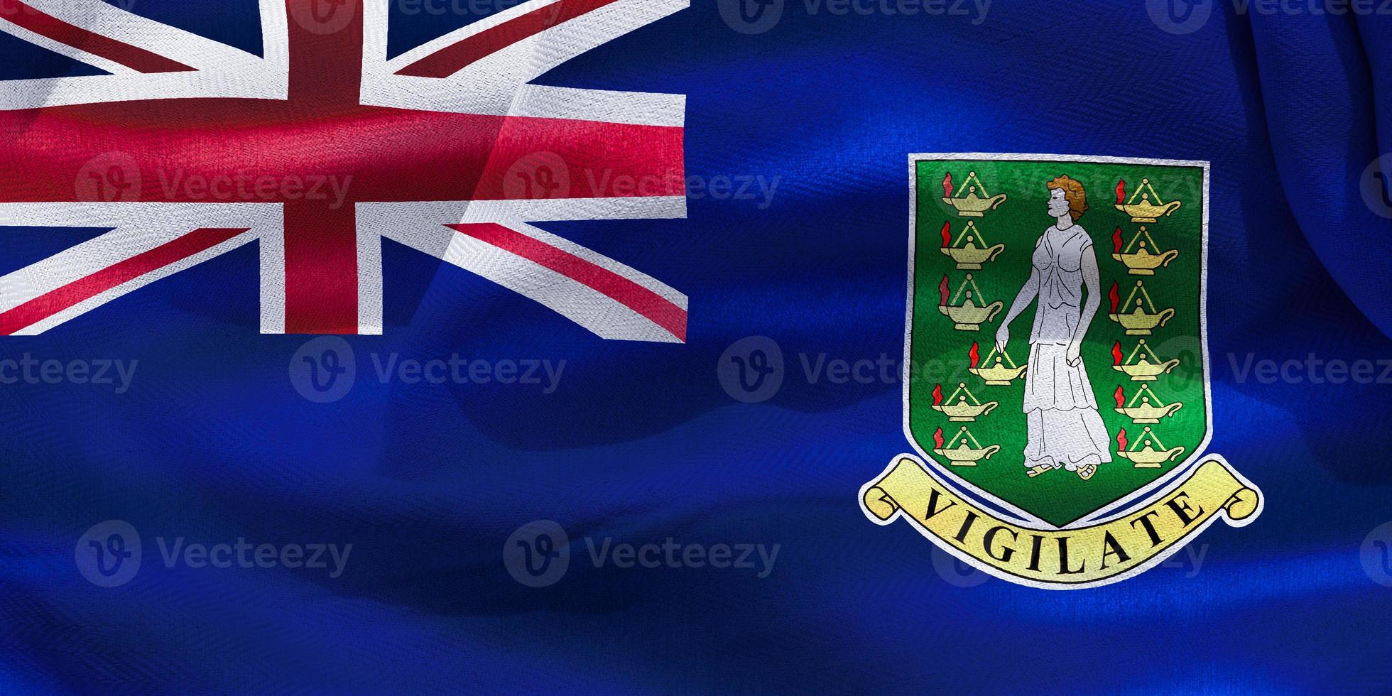 3D-Illustration of a British Virgin Islands flag - realistic waving fabric flag photo