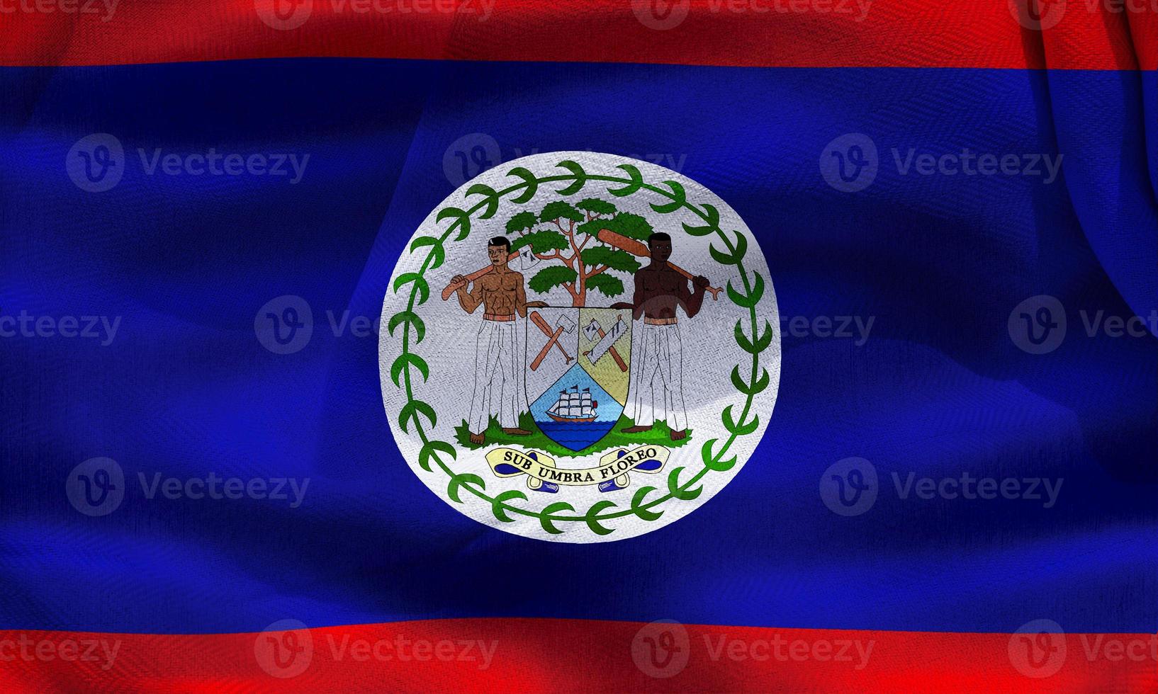 Belize flag - realistic waving fabric flag photo