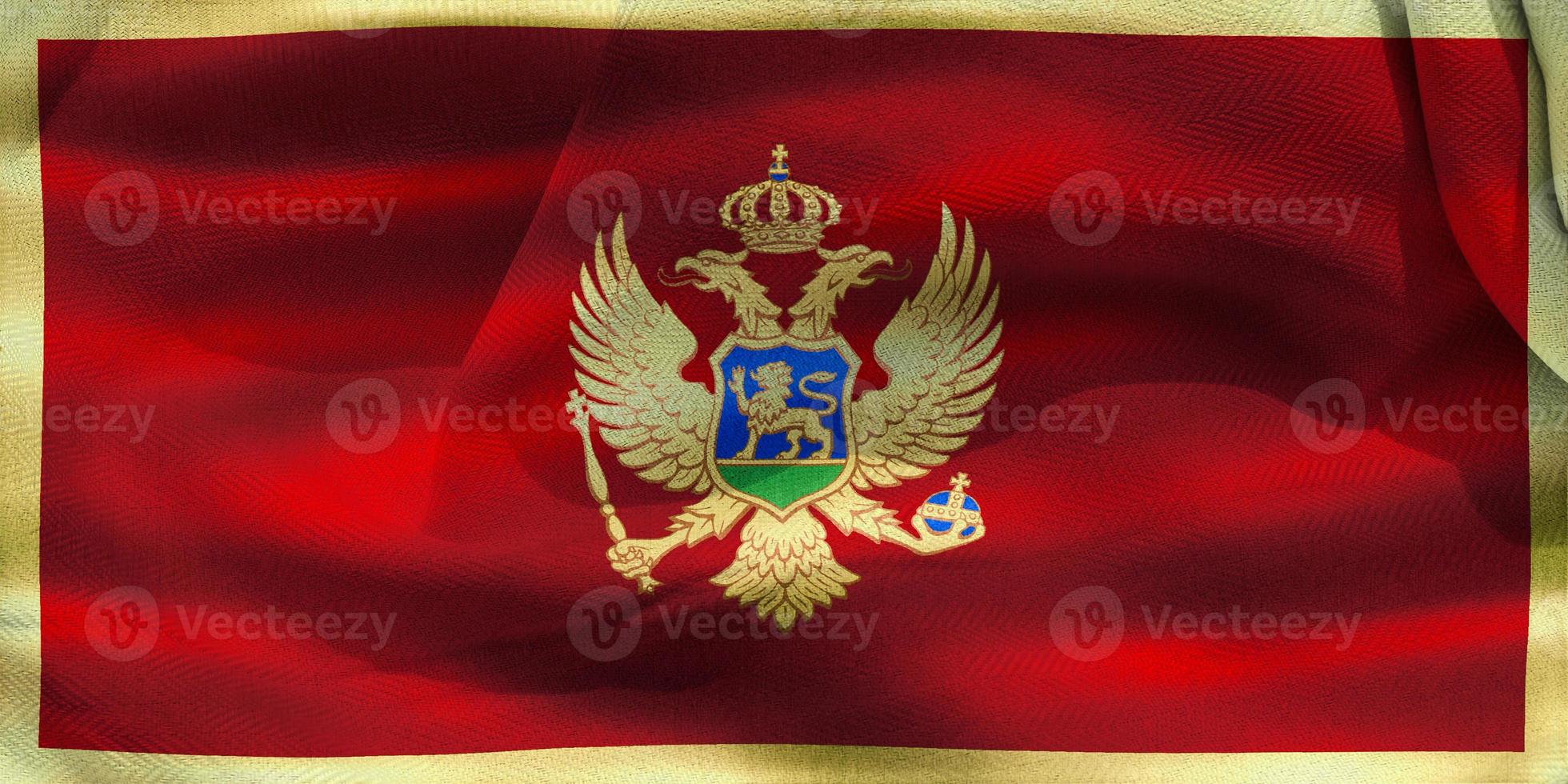 3D-Illustration of a Montenegro flag - realistic waving fabric flag photo