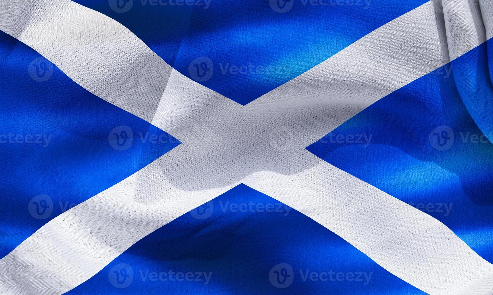 bandera de escocia - bandera de tela que agita realista foto