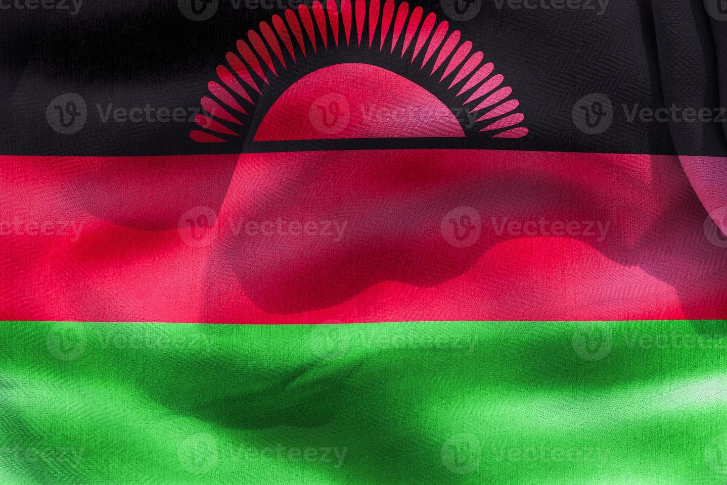3D-Illustration of a Malawi flag - realistic waving fabric flag photo
