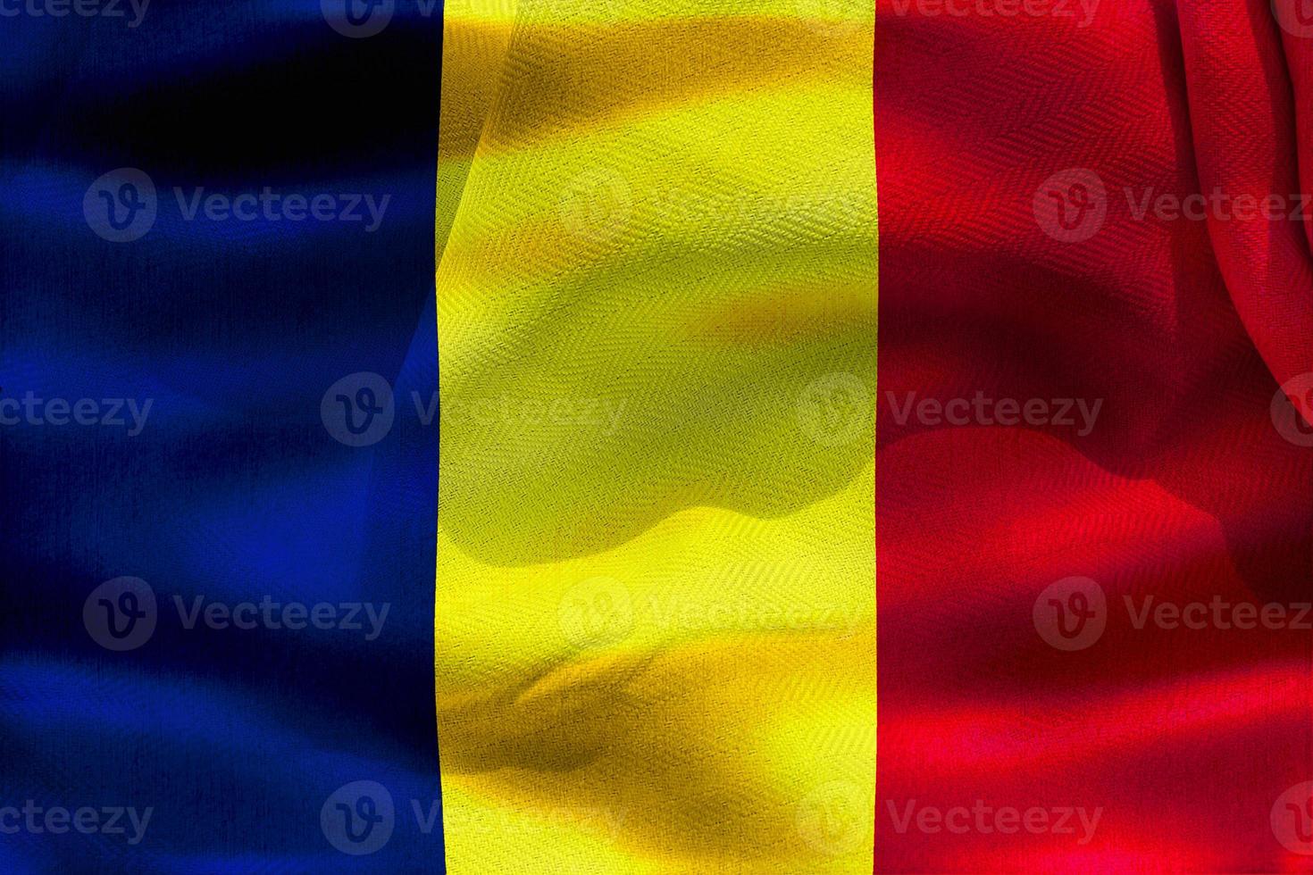 3D-Illustration of a Chad flag - realistic waving fabric flag photo