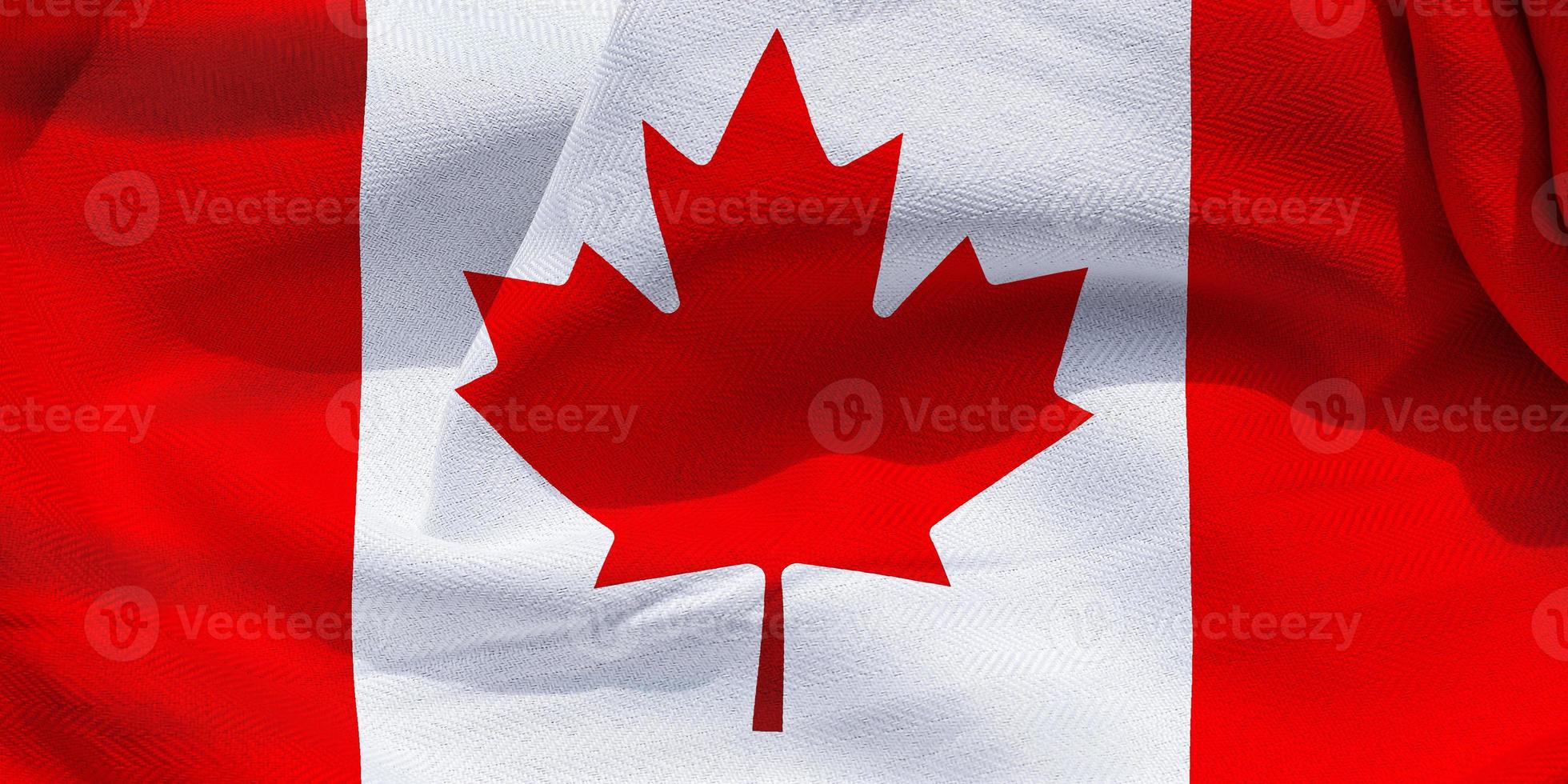 Canada flag - realistic waving fabric flag photo