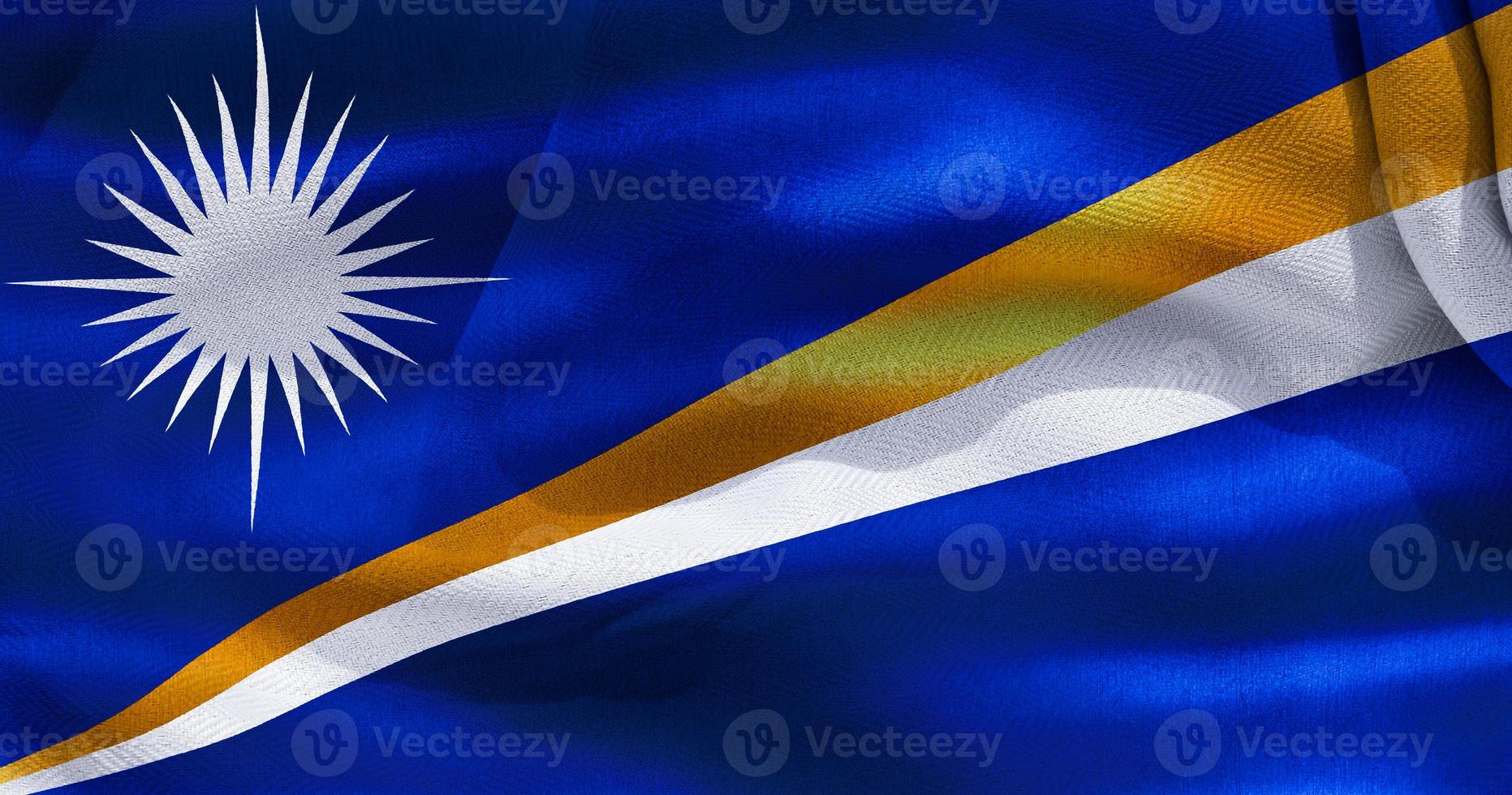 3D-Illustration of a Marshall Islands flag - realistic waving fabric flag photo