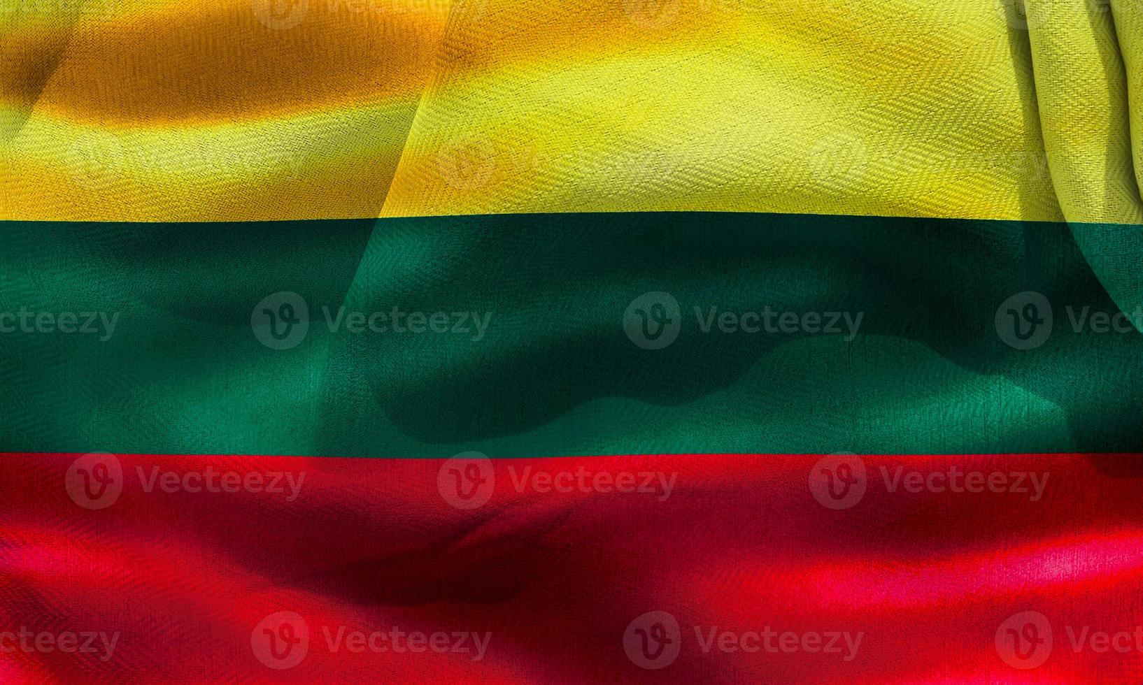 3D-Illustration of a Lithuania flag - realistic waving fabric flag photo