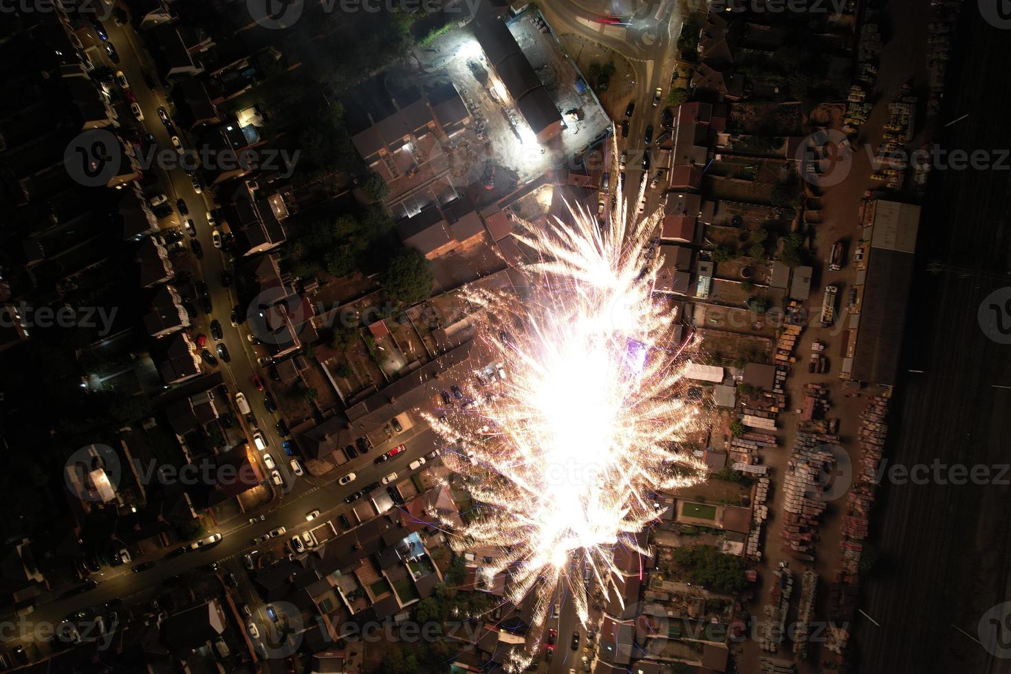 Live Fireworks over Luton Town of England on a Asian's Wedding Night photo