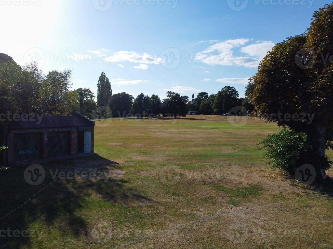 Aerial View of Cricket Ground at Local Public Park of Hemel Hempstead England Great Britain photo