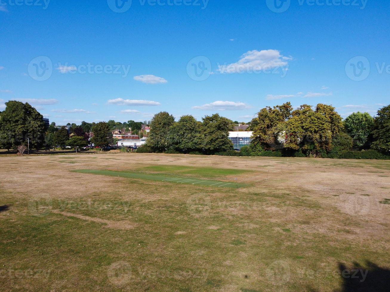 Aerial View of Cricket Ground at Local Public Park of Hemel Hempstead England Great Britain photo