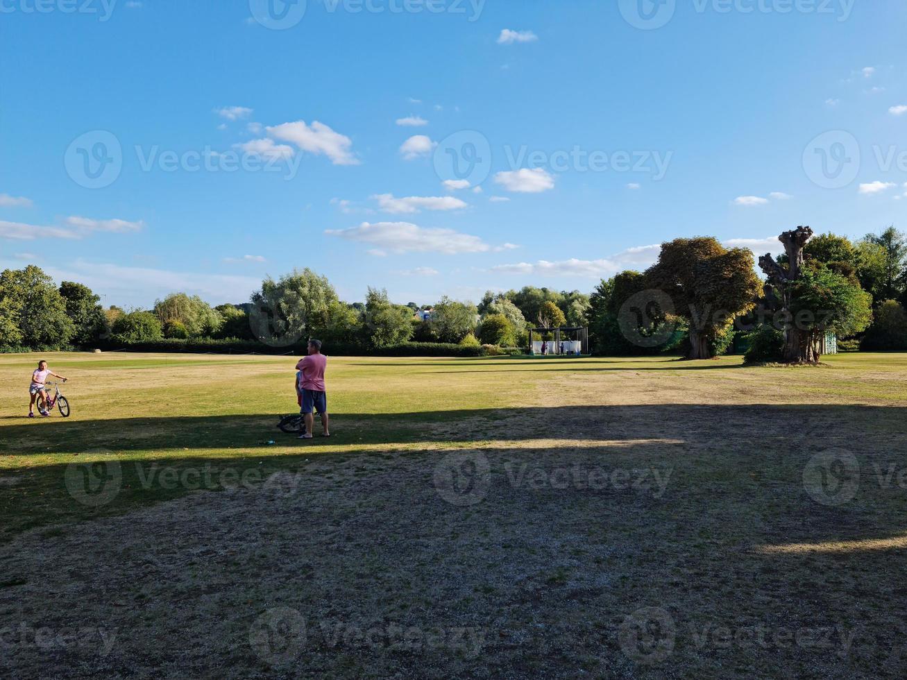 Aerial View of Cricket Ground at Local Public Park of Hemel Hempstead England Great Britain photo