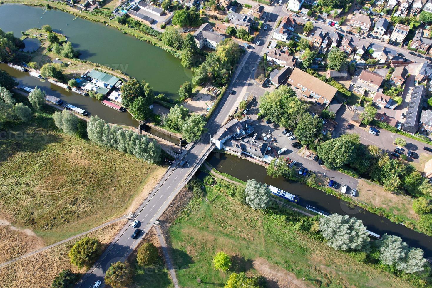 Aerial View of Cricket Ground at Local Public Park of Hemel Hempstead England Great Britain photo