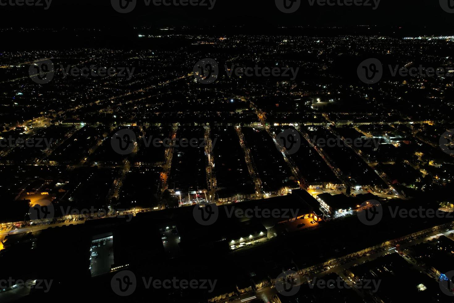 Night Aerial Footage of Luton City of England photo