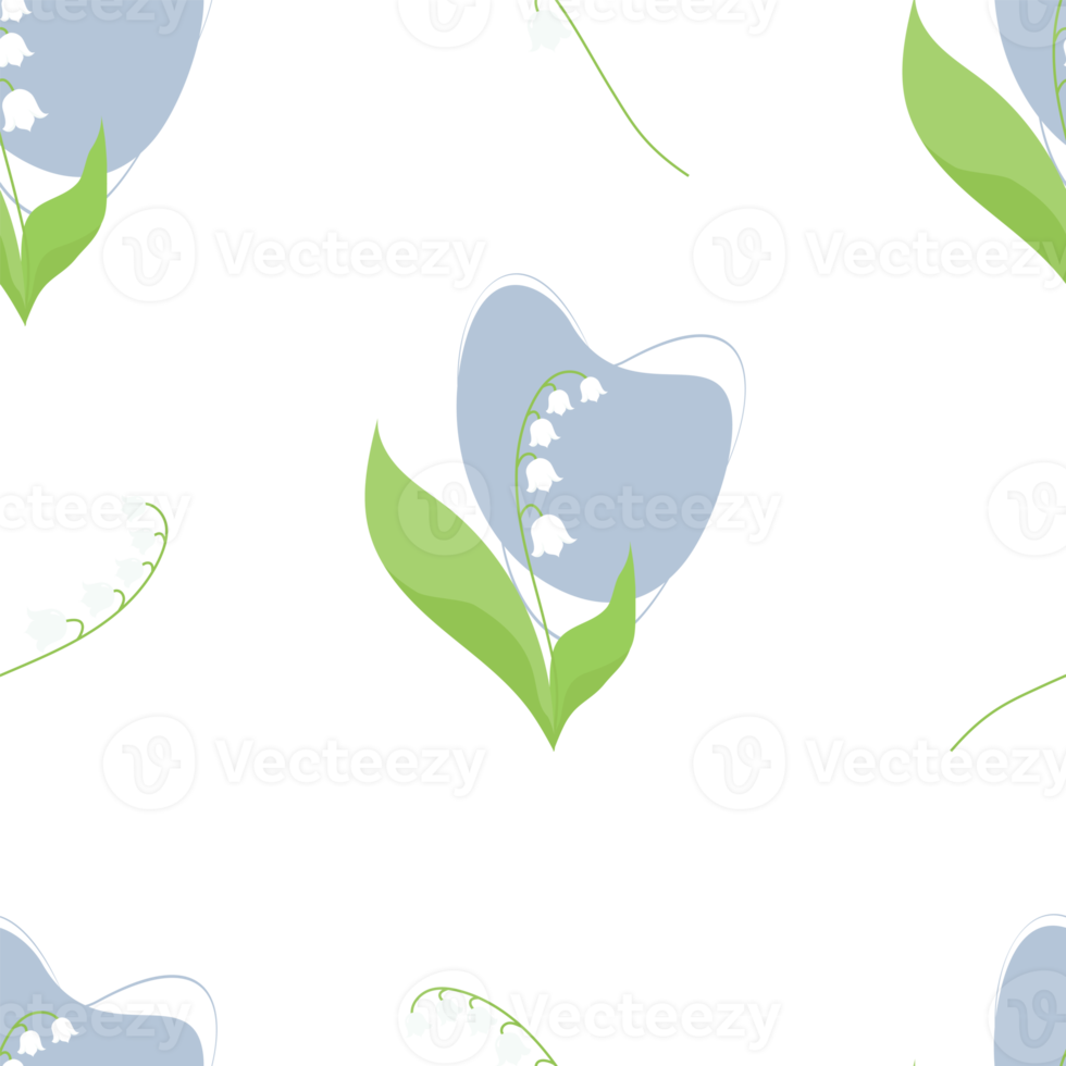 Seamless pattern with lilies of the valley png