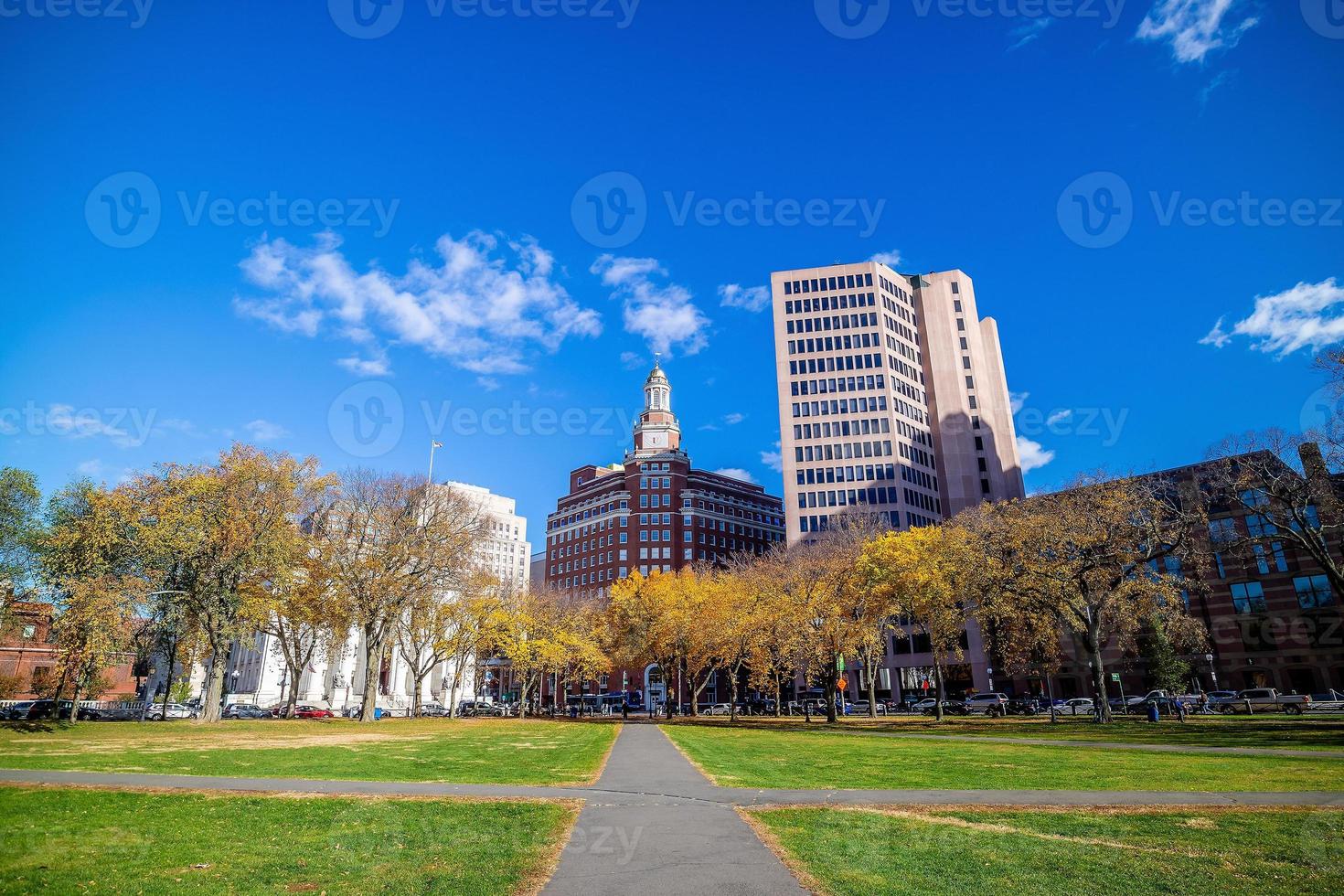 New Haven city downtown skyline cityscape of Connecticut in autumn photo