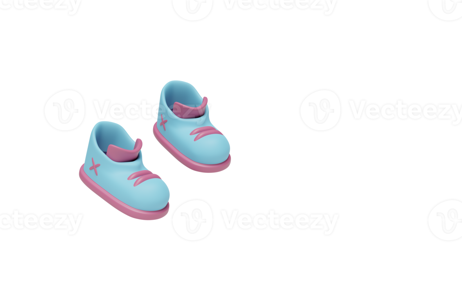 3d blue sneakers isolated on pink background png