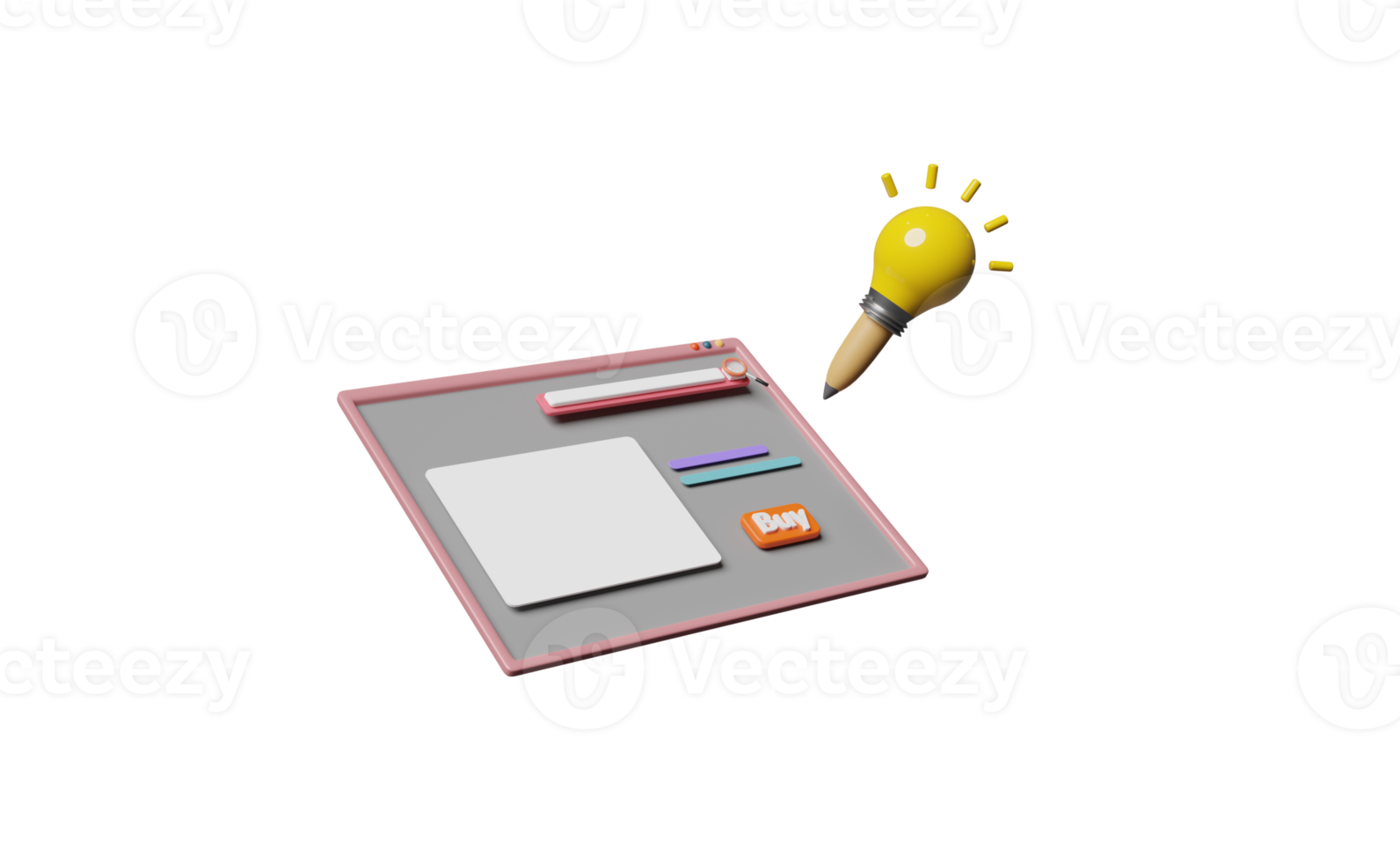 Smartphone 3d avec crayon ampoule, acheter une étiquette png