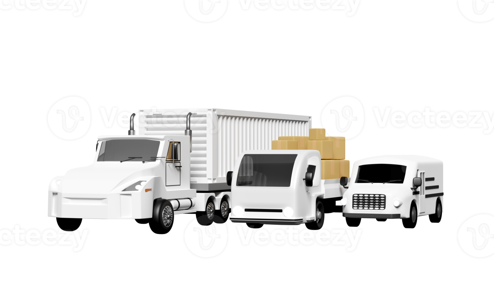 3d-landtransportkonzept, weltweiter versand mit lkw-lieferwagentransport isoliert. 3D-Darstellung, Transportservice png