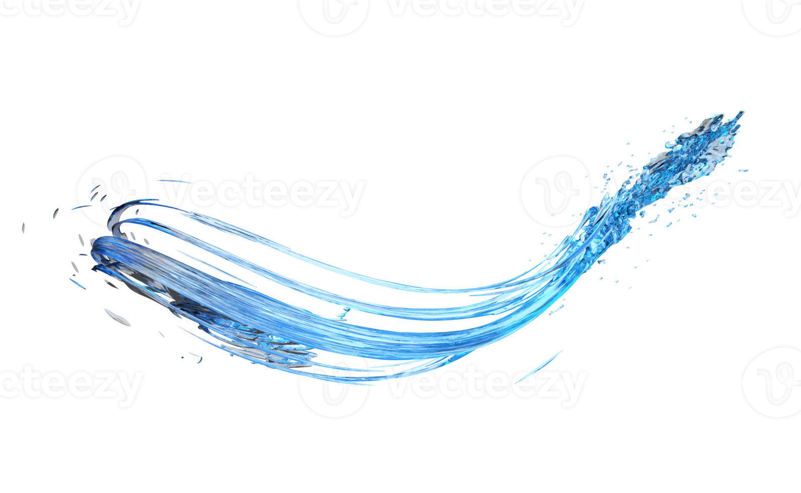 3d Doorzichtig blauw water verspreide in de omgeving van, water plons transparant, geïsoleerd. 3d geven illustratie png