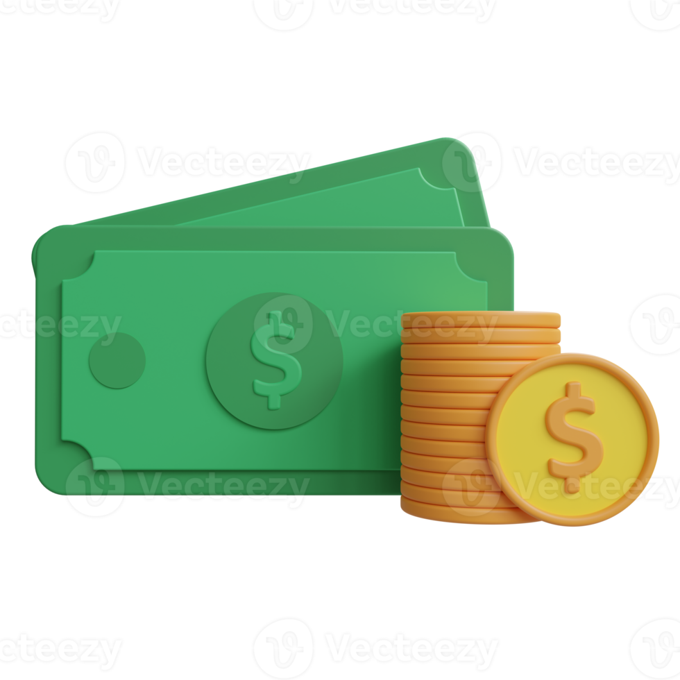 money 3d icon illustration png