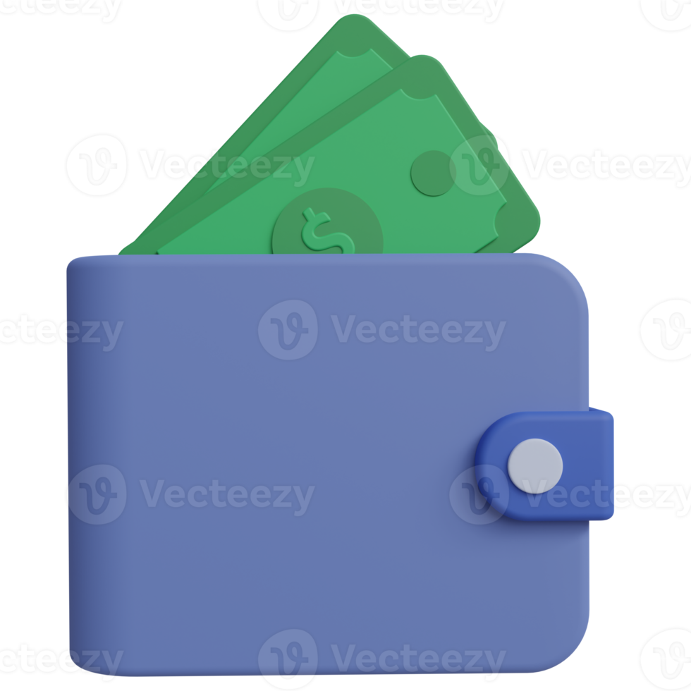 wallet 3d icon illustration png