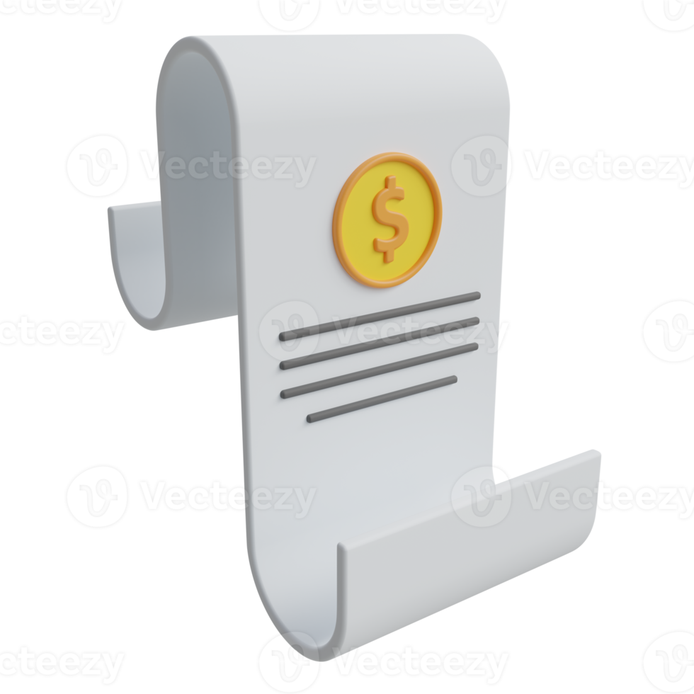 Invoice 3d icon illustration png