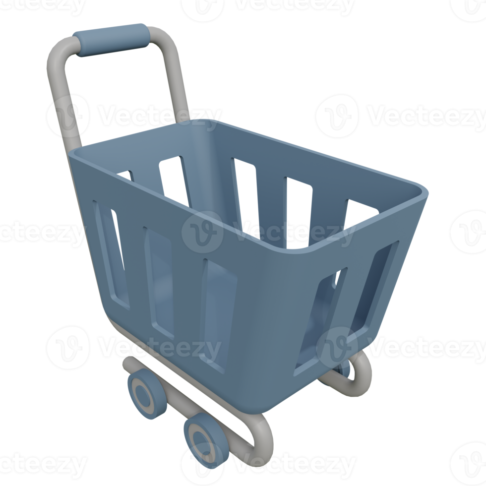 shopping cart 3d icon illustration png