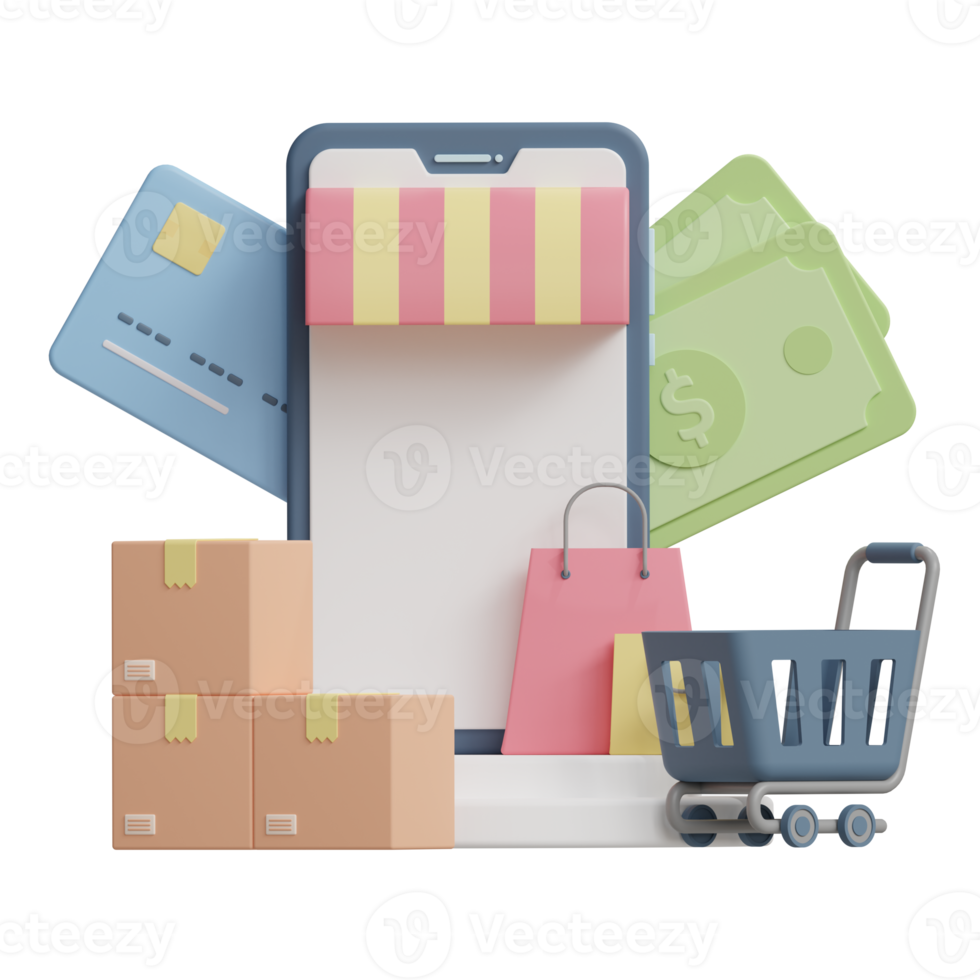 e-commerce 3d icona illustrazione png