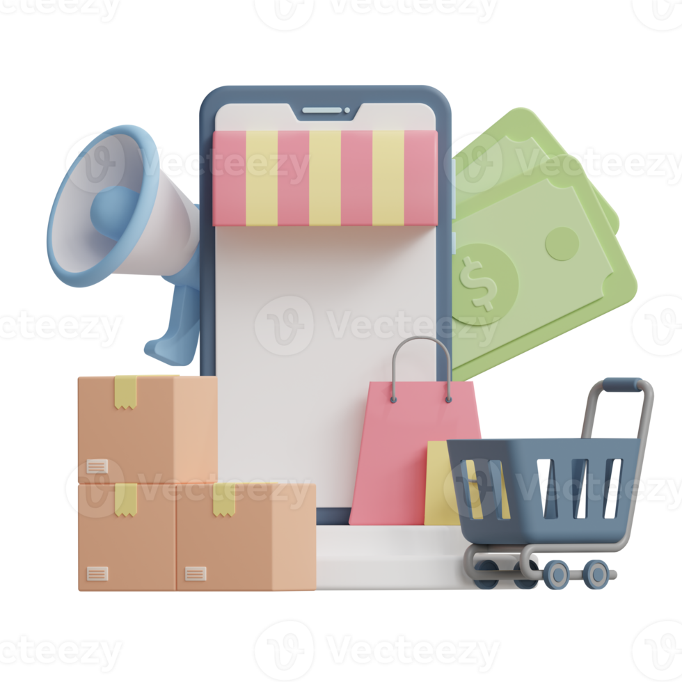 e-commerce 3d icona illustrazione png