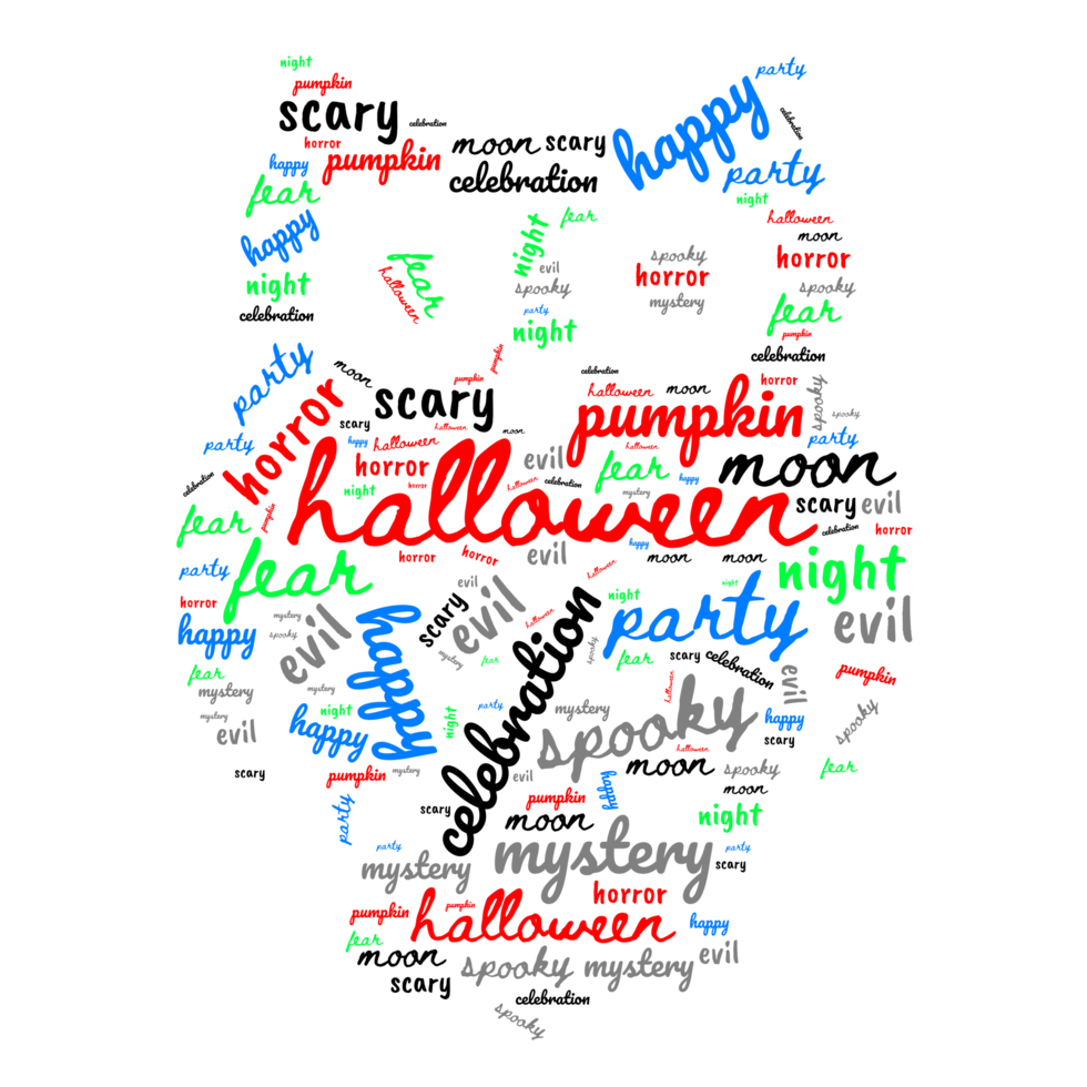 forme de hibou halloween word art png