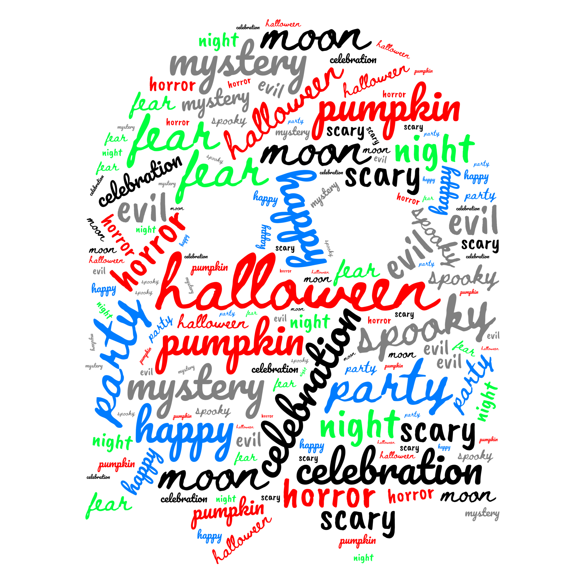 Ghost Shape Halloween Word Art 11107475 PNG