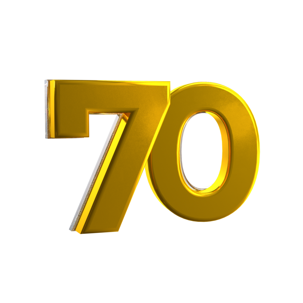 Mental Yellow 70 3D number png