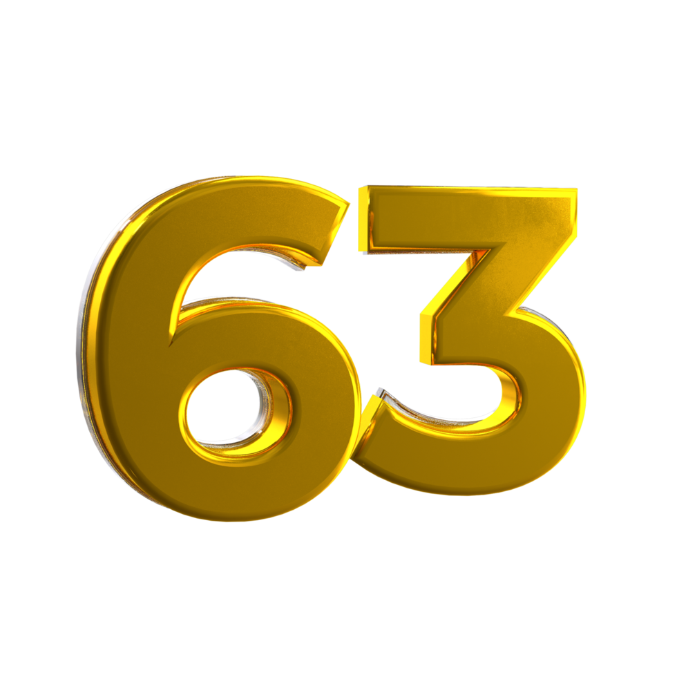 Mental Yellow 63 3D number png
