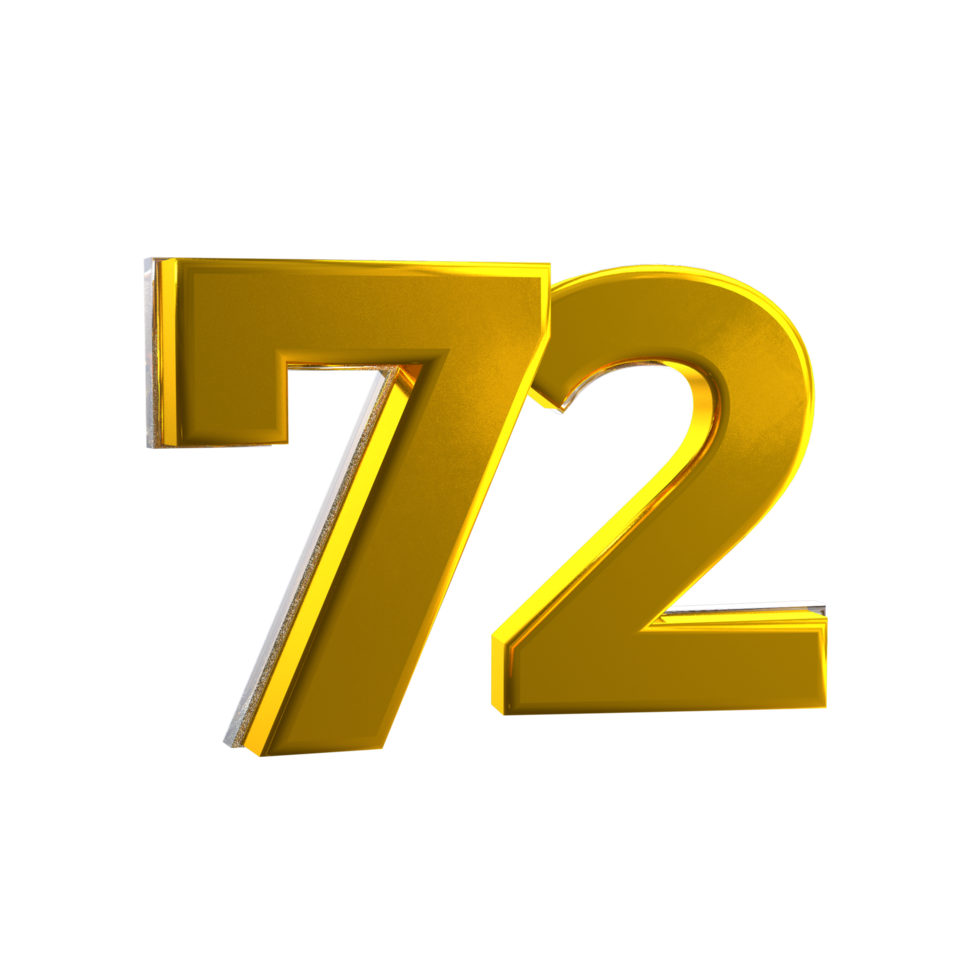 mentale giallo 72 3d numero png