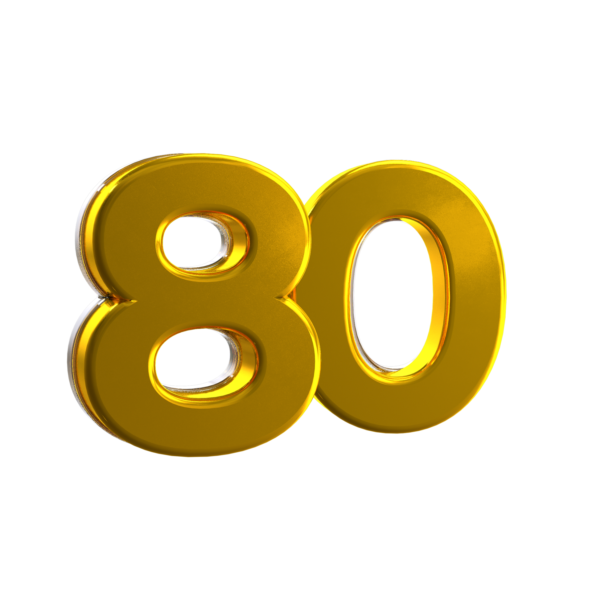 Mental Yellow 80 3D Number 11107792 PNG mental-yellow-80-3d-number-11107792-png