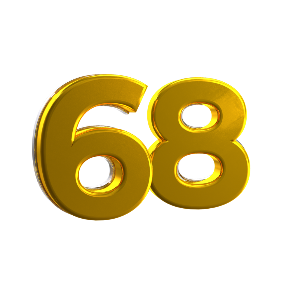 amarillo mental 68 número 3d 11107793 PNG