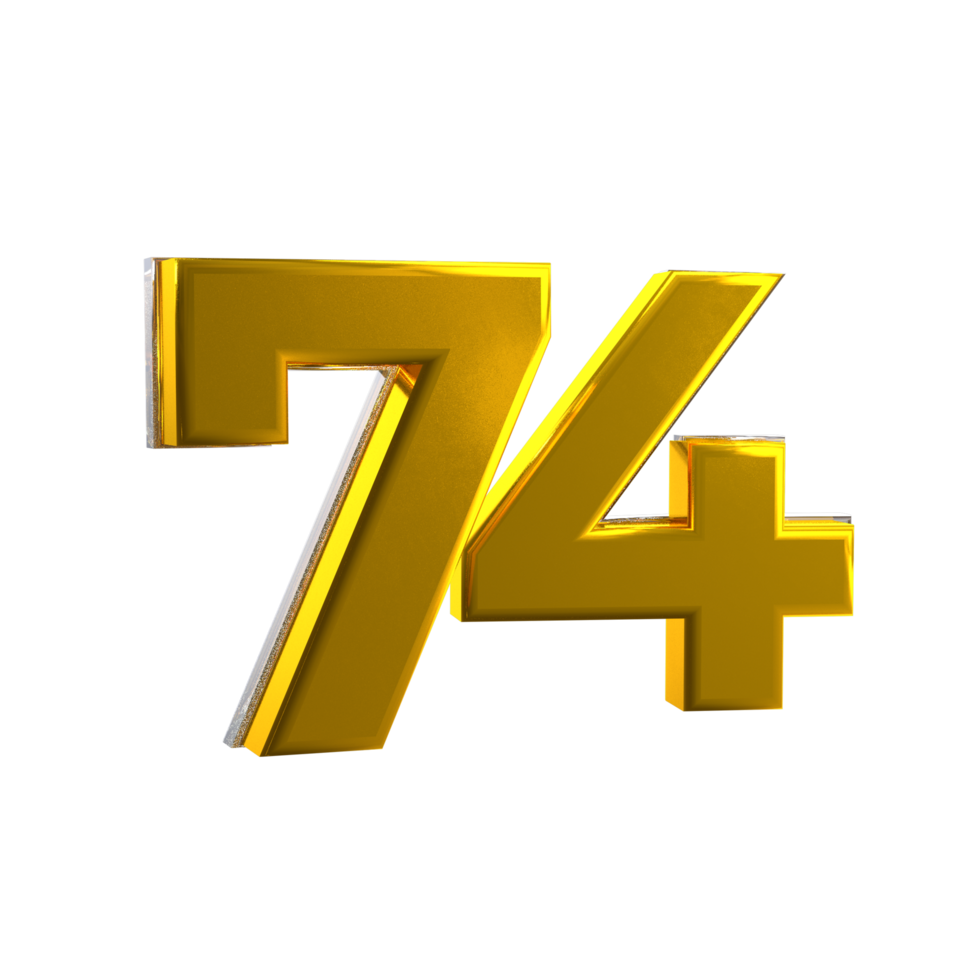 Mental Yellow 74 3D number png
