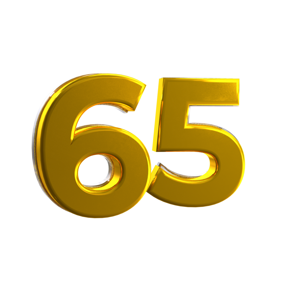 Mental Yellow 65 3D number png