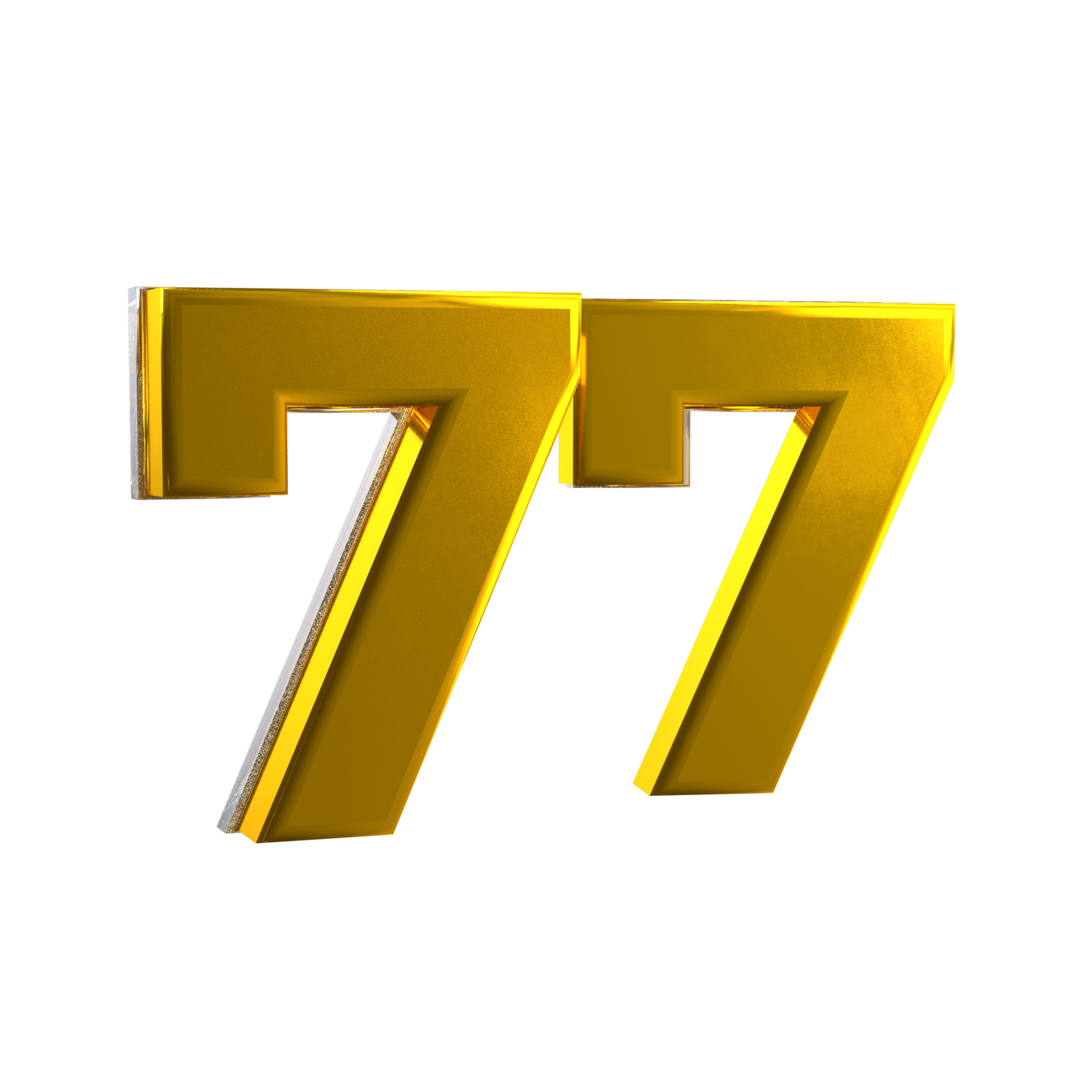 Mental Yellow 77 3D number 11107798 PNG