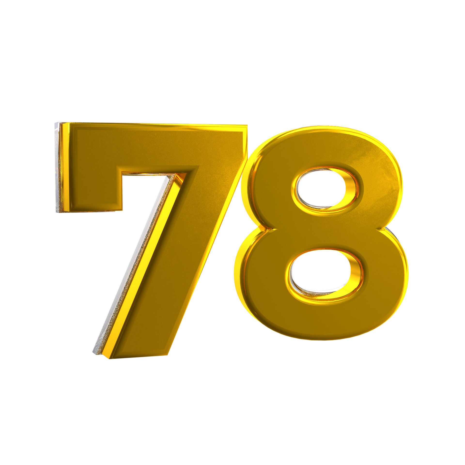Mental Yellow 78 3D number 11107799 PNG