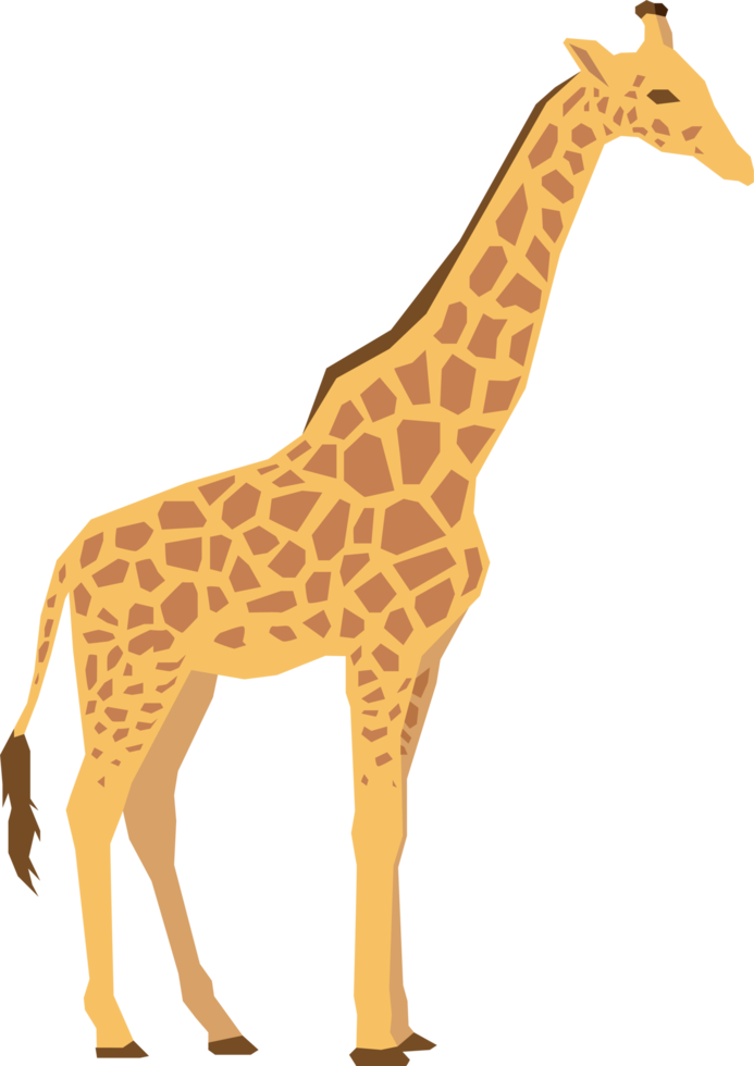 Giraffe animal flat vector design isolated png