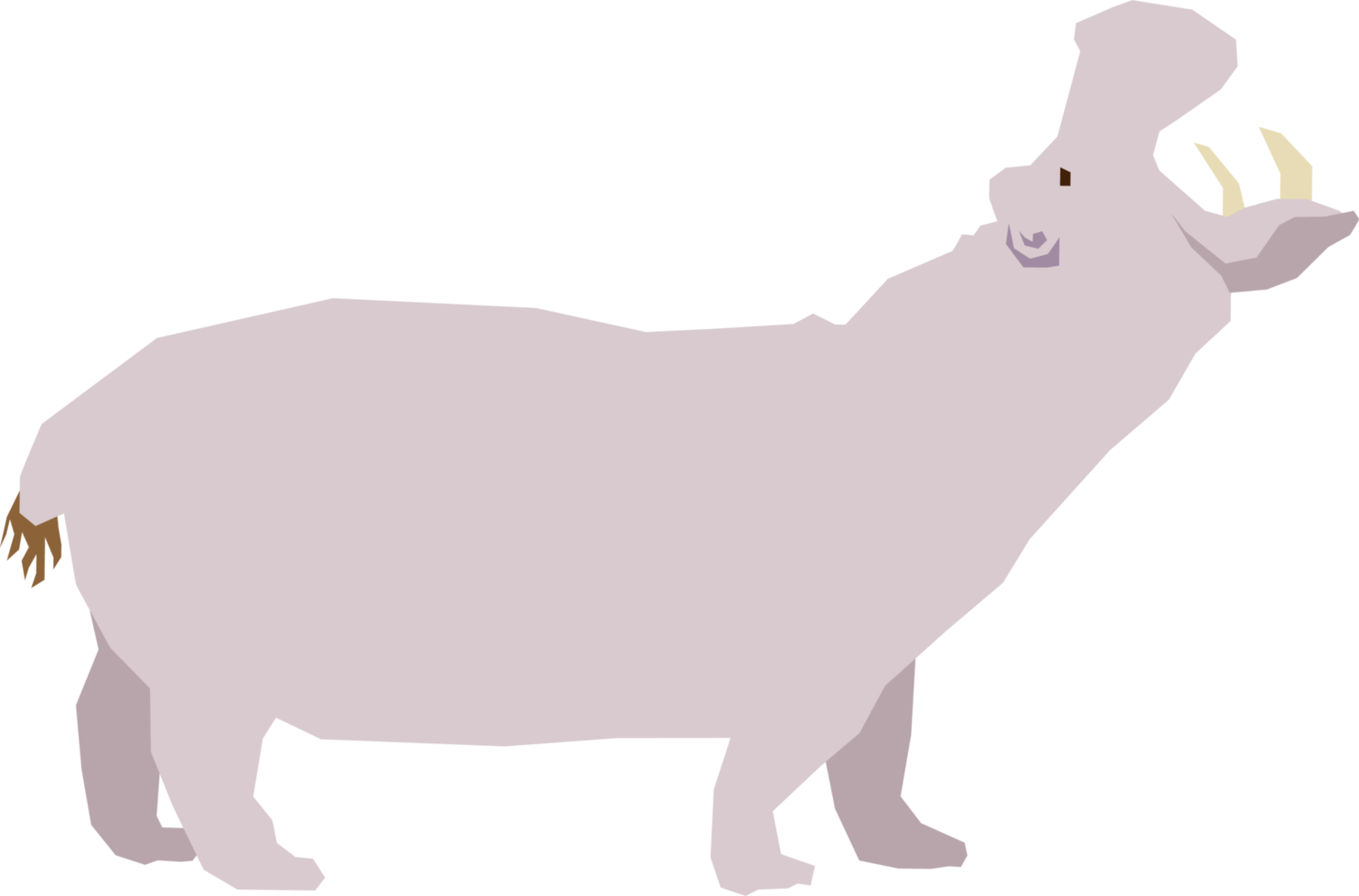 ippopotamo animale piatto vettore design isolato png