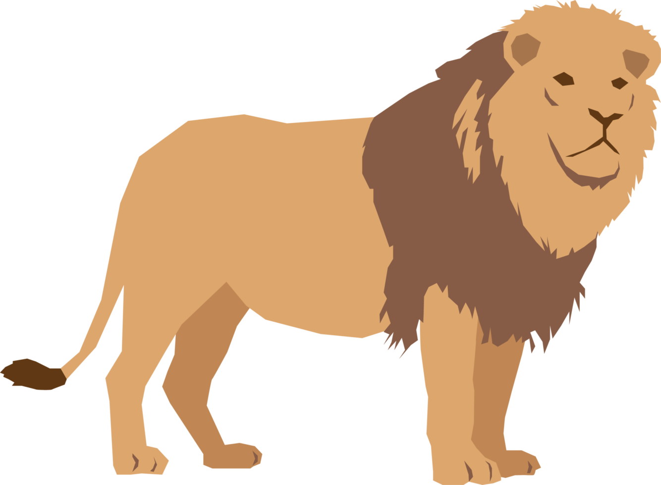 design de vetor plano animal leão isolado png