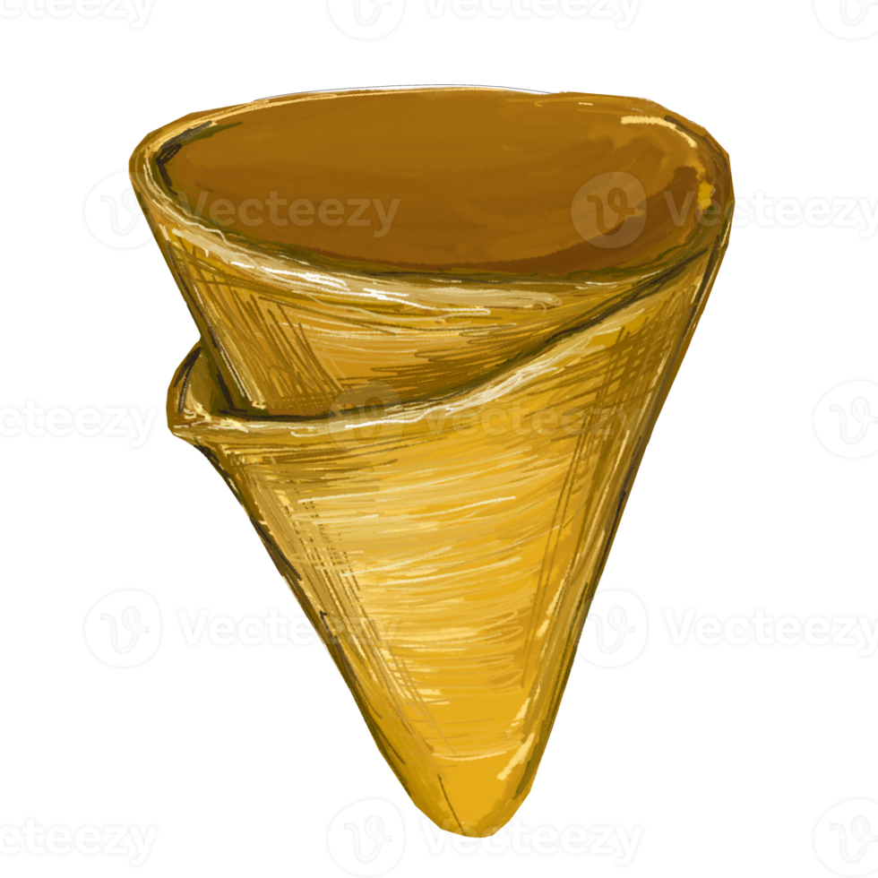 Delicious illustration of an ice cream cone. Isolated on a white background. Realistic graphic drawing. png