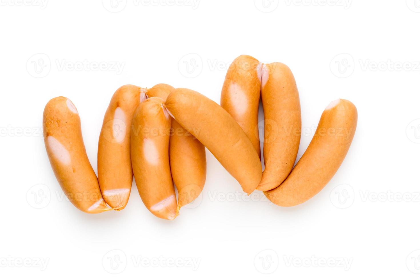 Pork sausage isolated on white background. photo