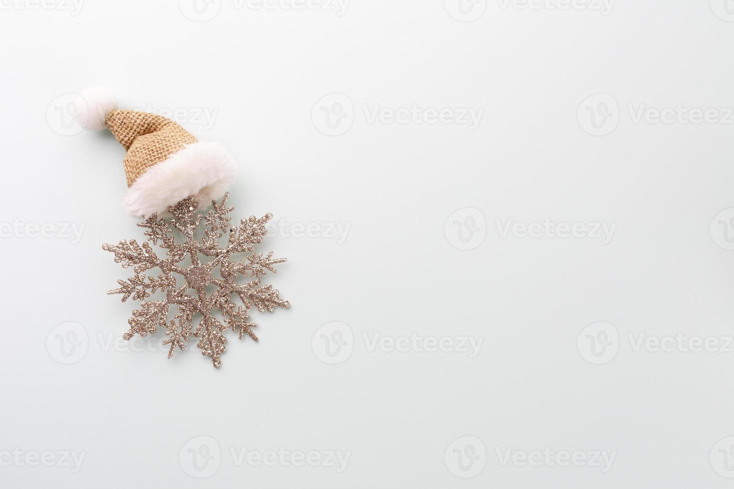 Christmas star, decor on pastel blue background. photo