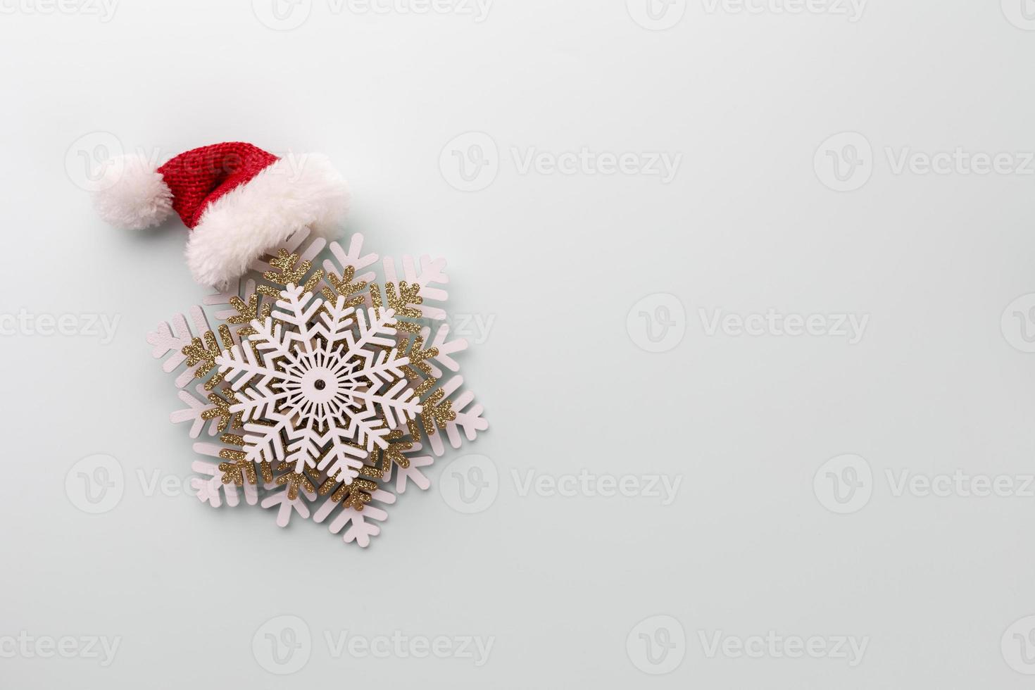 Christmas star, decor on pastel blue background. photo