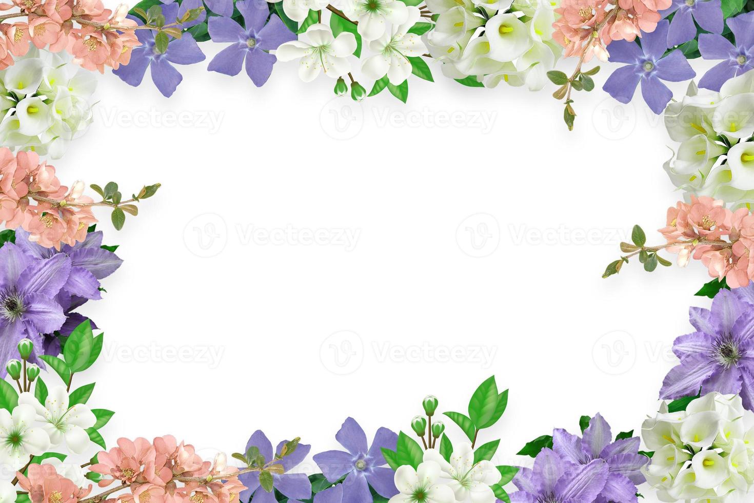 Flower border Frame Background, Flower Background, Floral Frame Background. photo